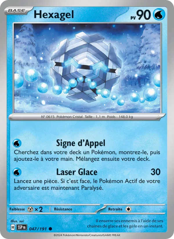 Carte Pokémon Hexagel de l'extension Étincelles Déferlantes