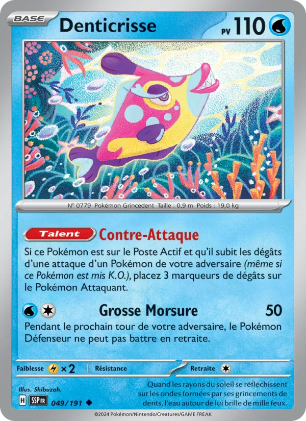 Carte Pokémon Denticrisse de l'extension Étincelles Déferlantes