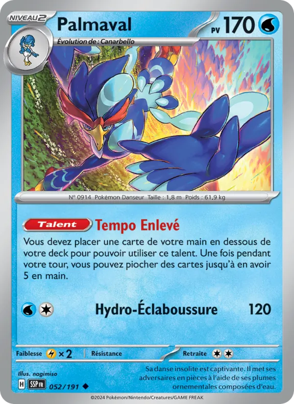 Carte Pokémon Palmaval de l'extension Étincelles Déferlantes