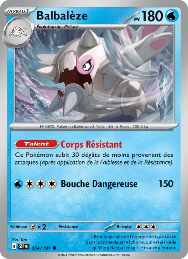 Carte Pokémon Balbalèze de l'extension Étincelles Déferlantes
