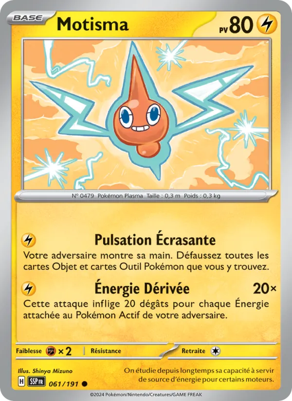 Carte Pokémon Motisma de l'extension Étincelles Déferlantes