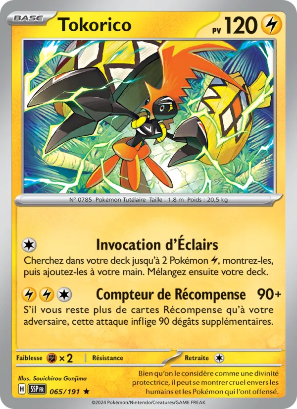 Carte Pokémon Tokorico de l'extension Étincelles Déferlantes