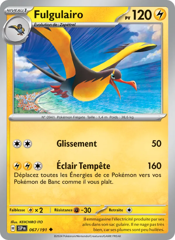 Carte Pokémon Fulgulairo de l'extension Étincelles Déferlantes