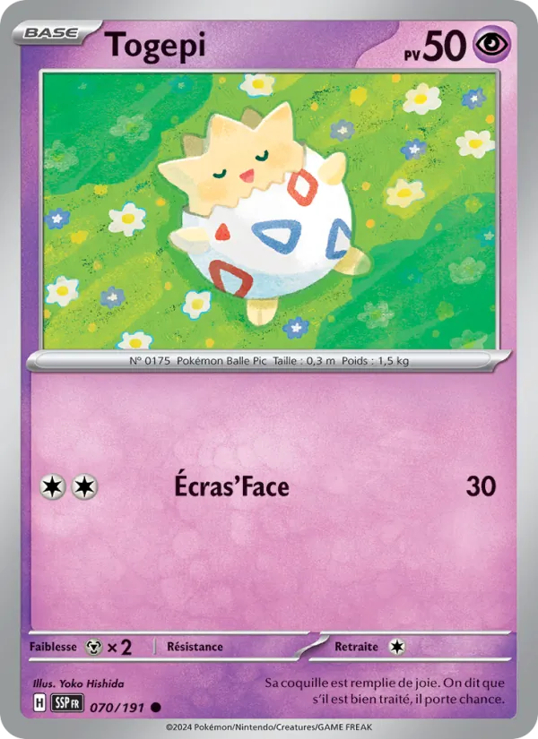 Carte Pokémon Togepi de l'extension Étincelles Déferlantes