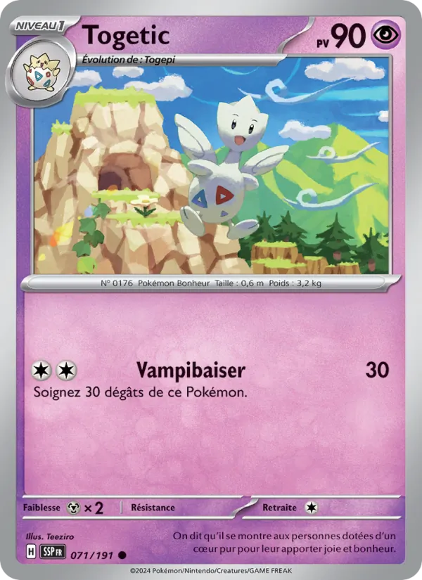 Carte Pokémon Togetic de l'extension Étincelles Déferlantes