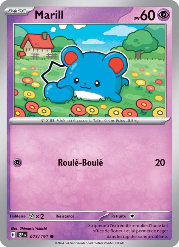 Carte Pokémon Marill de l'extension Étincelles Déferlantes