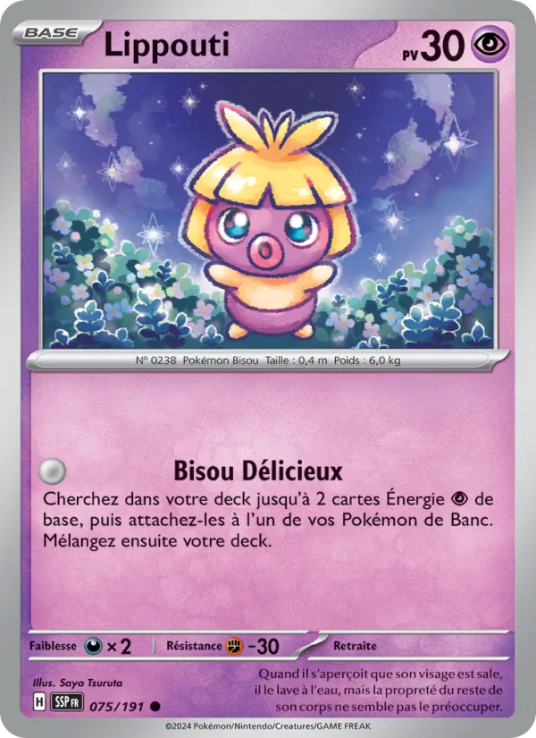 Carte Pokémon Lippouti de l'extension Étincelles Déferlantes