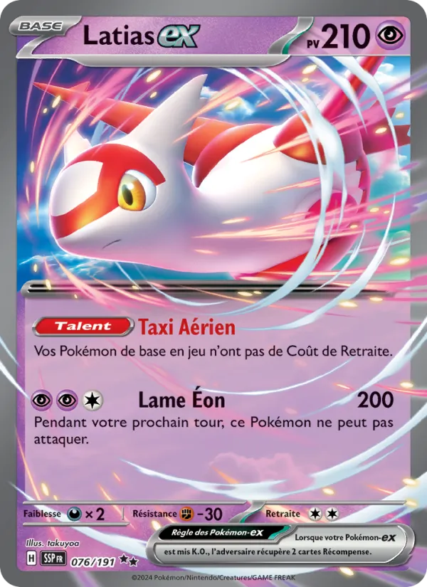 Carte Pokémon Latias-ex de l'extension Étincelles Déferlantes