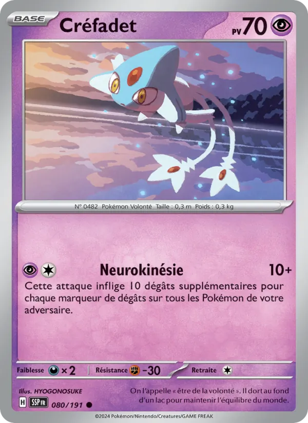 Carte Pokémon Créfadet de l'extension Étincelles Déferlantes