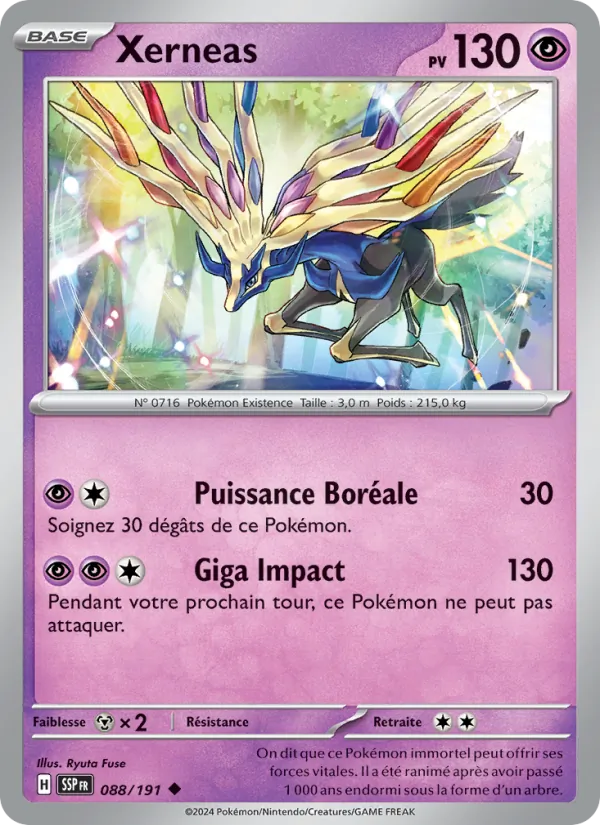 Carte Pokémon Xerneas de l'extension Étincelles Déferlantes