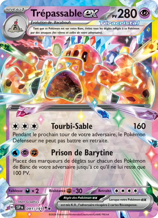 Carte Pokémon Trépassable-ex de l'extension Étincelles Déferlantes