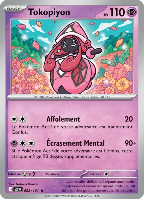 Carte Pokémon Tokopiyon de l'extension Étincelles Déferlantes