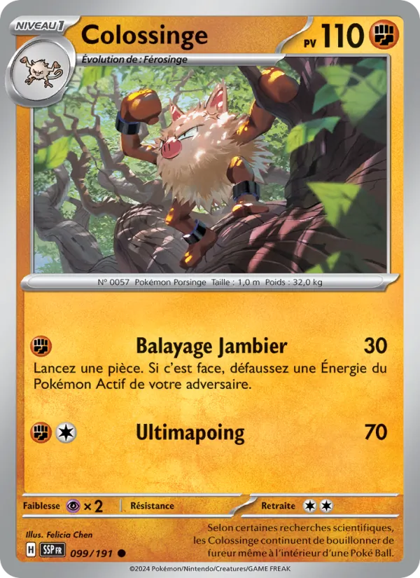 Carte Pokémon Colossinge de l'extension Étincelles Déferlantes