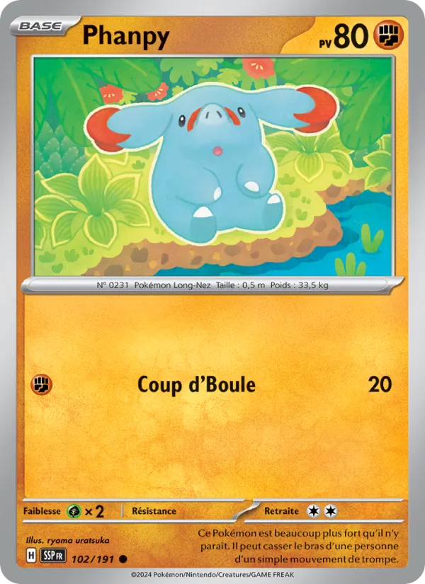 Carte Pokémon Phanpy de l'extension Étincelles Déferlantes