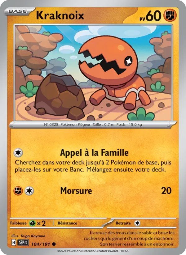 Carte Pokémon Kraknoix de l'extension Étincelles Déferlantes