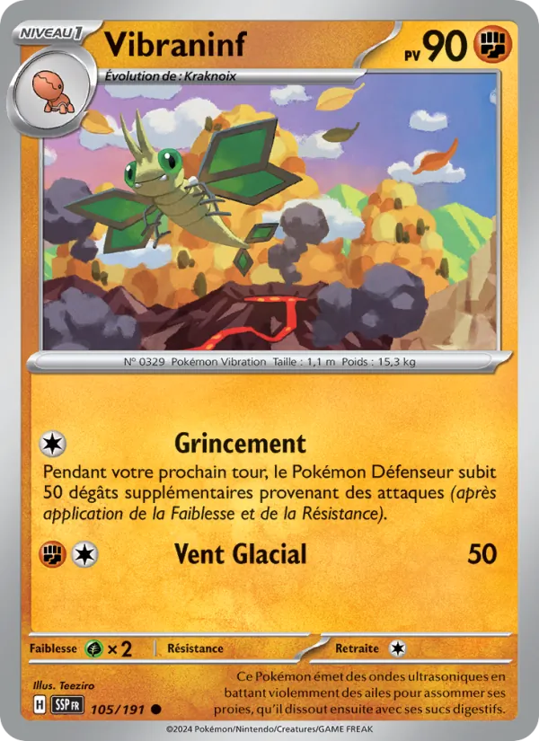 Carte Pokémon Vibraninf de l'extension Étincelles Déferlantes
