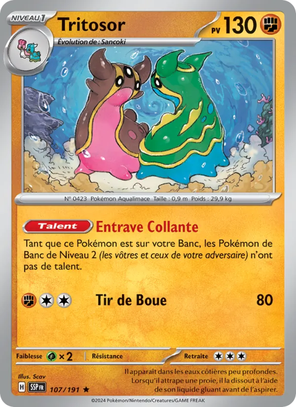 Carte Pokémon Tritosor de l'extension Étincelles Déferlantes