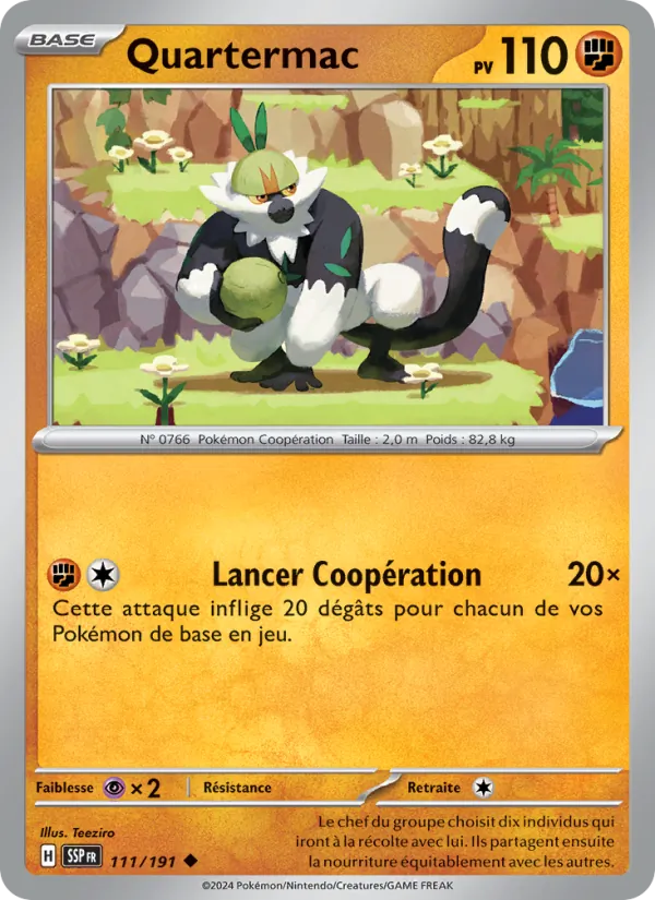Carte Pokémon Quartermac de l'extension Étincelles Déferlantes