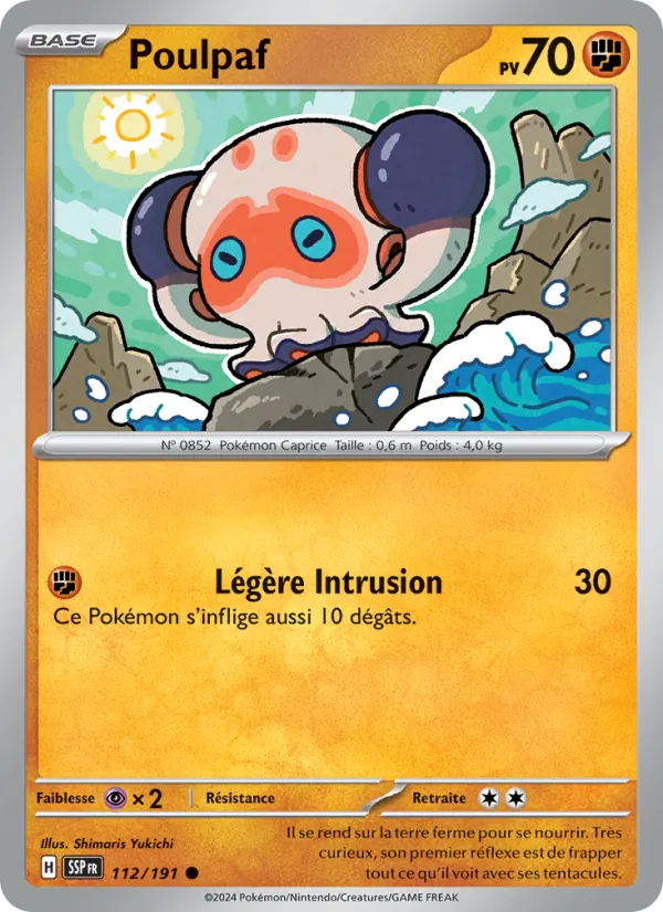 Carte Pokémon Poulpaf de l'extension Étincelles Déferlantes