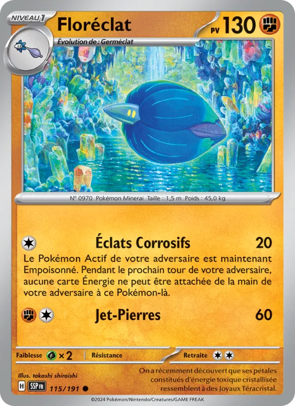 Carte Pokémon Floréclat de l'extension Étincelles Déferlantes