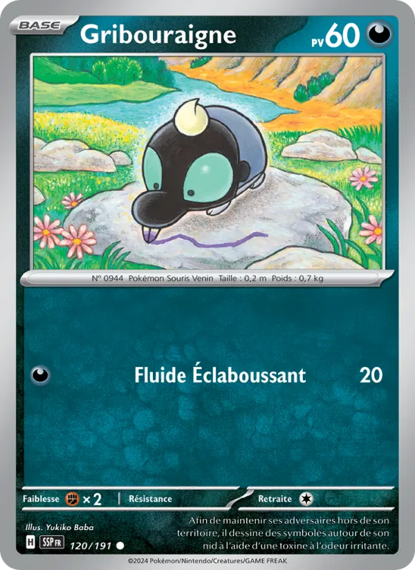 Carte Pokémon Gribouraigne de l'extension Étincelles Déferlantes