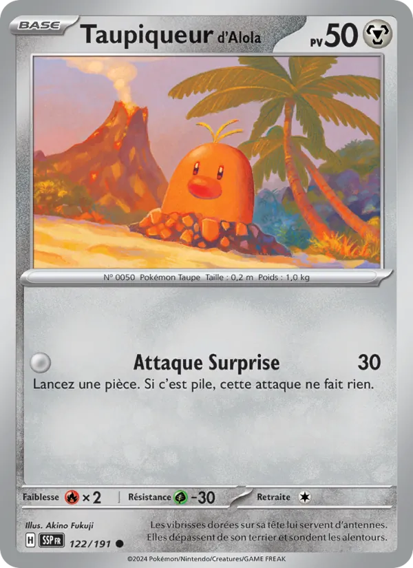 Carte Pokémon Taupiqueur d'Alola de l'extension Étincelles Déferlantes