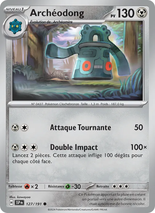 Carte Pokémon Archéodong de l'extension Étincelles Déferlantes