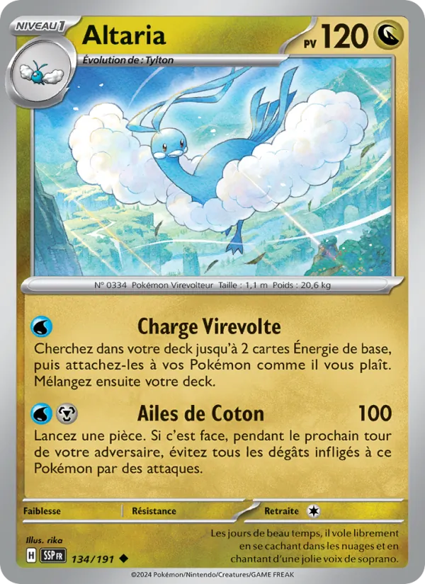 Carte Pokémon Altaria de l'extension Étincelles Déferlantes