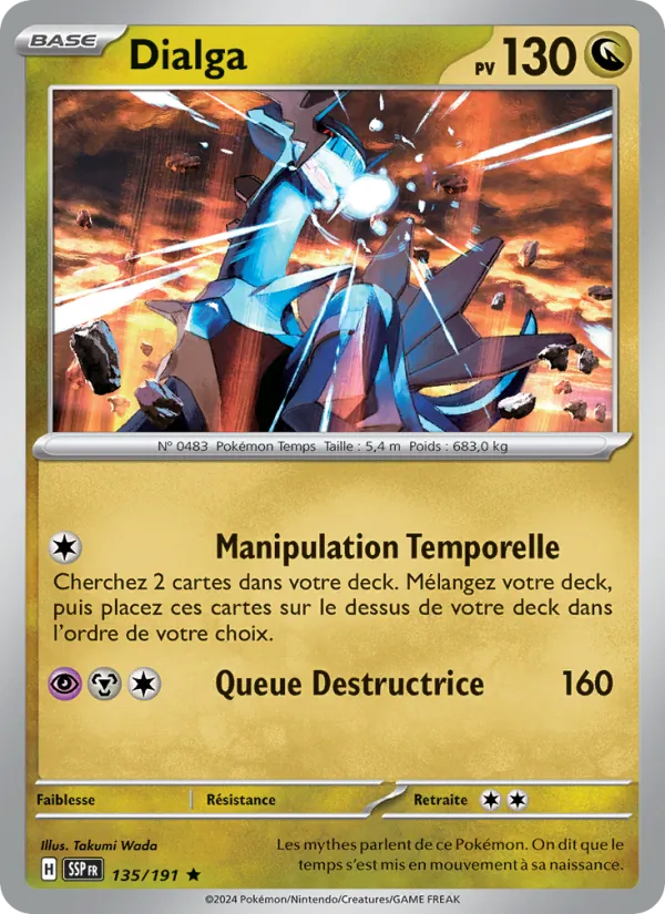 Carte Pokémon Dialga de l'extension Étincelles Déferlantes