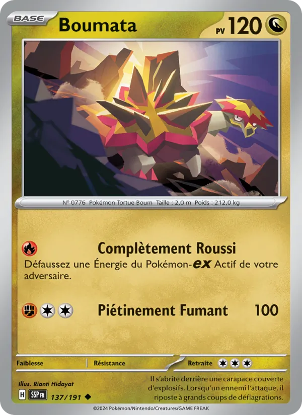 Carte Pokémon Boumata de l'extension Étincelles Déferlantes