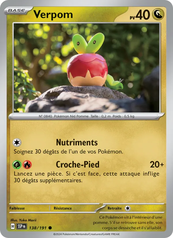 Carte Pokémon Verpom de l'extension Étincelles Déferlantes