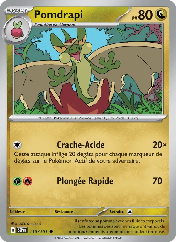 Carte Pokémon Pomdrapi de l'extension Étincelles Déferlantes