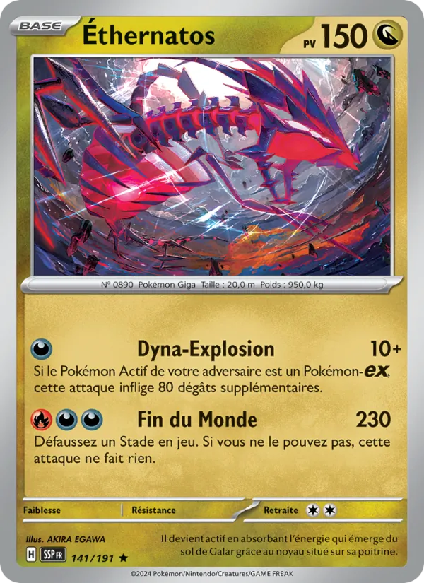 Carte Pokémon Éthernatos de l'extension Étincelles Déferlantes