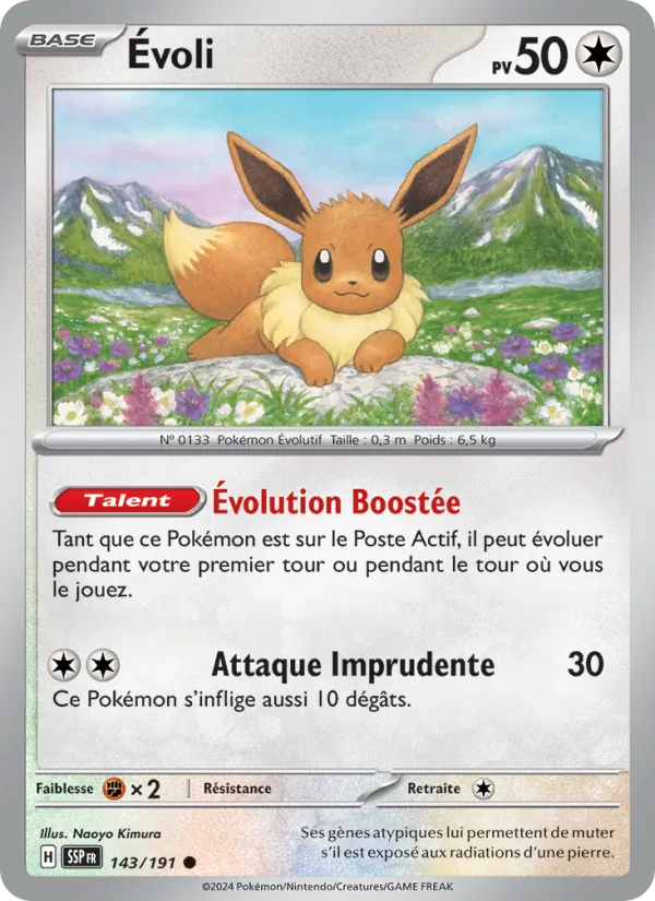 Carte Pokémon Évoli de l'extension Étincelles Déferlantes