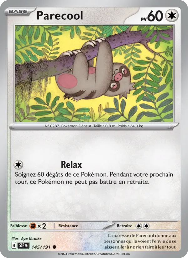 Carte Pokémon Parecool de l'extension Étincelles Déferlantes