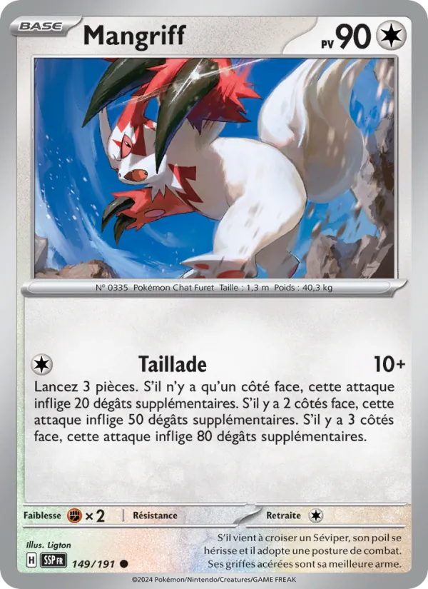 Carte Pokémon Mangriff de l'extension Étincelles Déferlantes