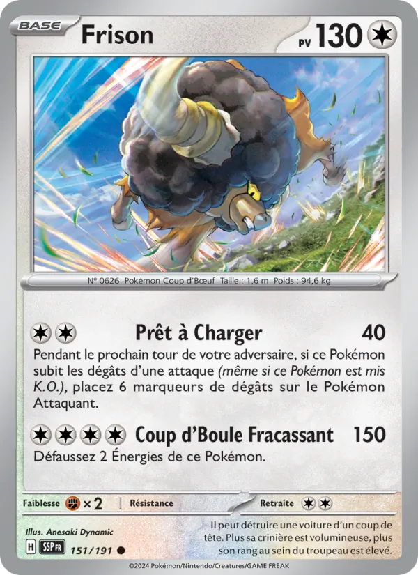Carte Pokémon Frison de l'extension Étincelles Déferlantes