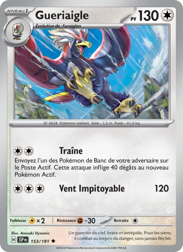 Carte Pokémon Gueriaigle de l'extension Étincelles Déferlantes