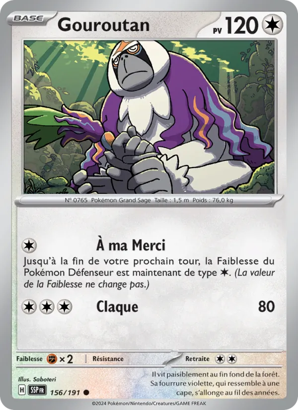 Carte Pokémon Gouroutan de l'extension Étincelles Déferlantes