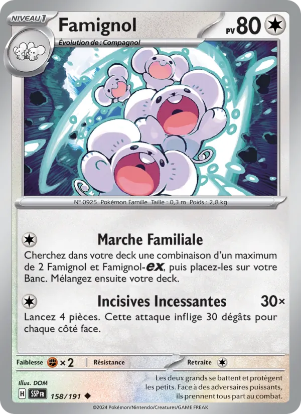 Carte Pokémon Famignol de l'extension Étincelles Déferlantes