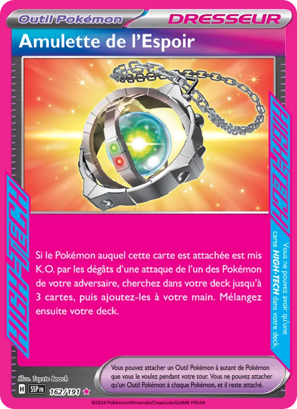 Carte Pokémon Amulette de l'Espoir de l'extension Étincelles Déferlantes