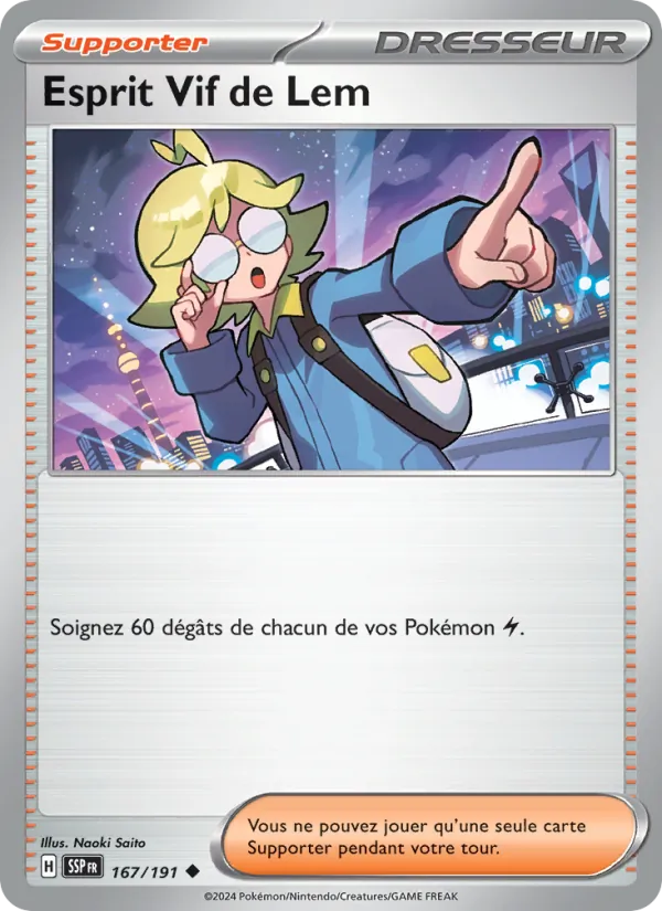 Carte Pokémon Esprit Vif de Lem de l'extension Étincelles Déferlantes