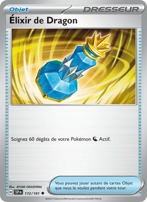 Carte Pokémon Élixir de Dragon de l'extension Étincelles Déferlantes