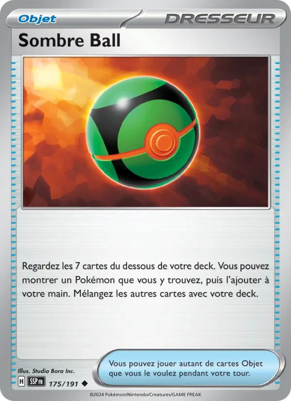 Carte Pokémon Sombre Ball de l'extension Étincelles Déferlantes