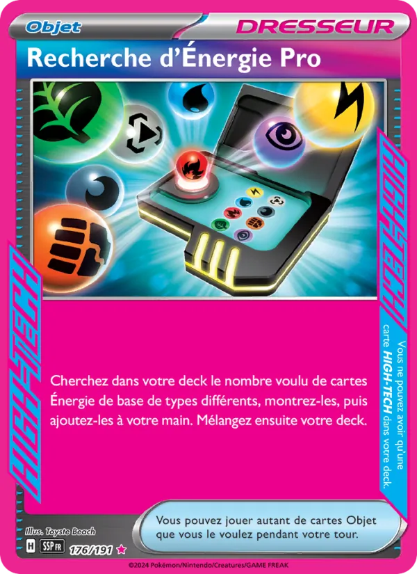Carte Pokémon Recherche d'Énergie Pro de l'extension Étincelles Déferlantes