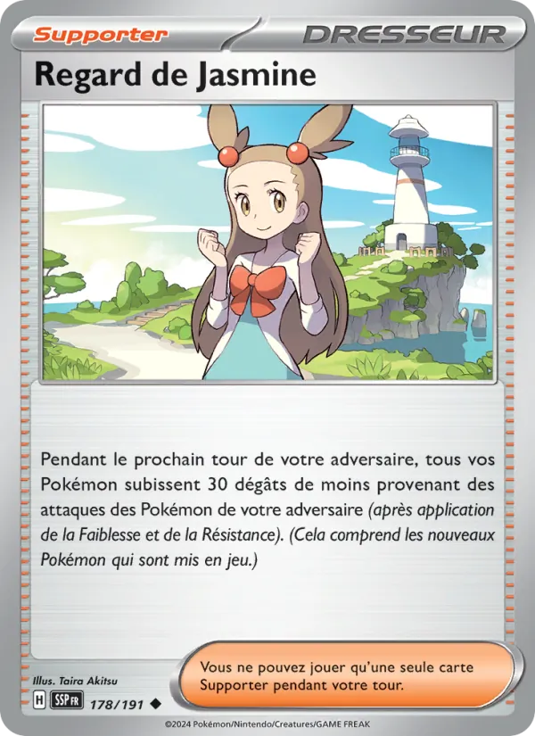Carte Pokémon Regard de Jasmine de l'extension Étincelles Déferlantes