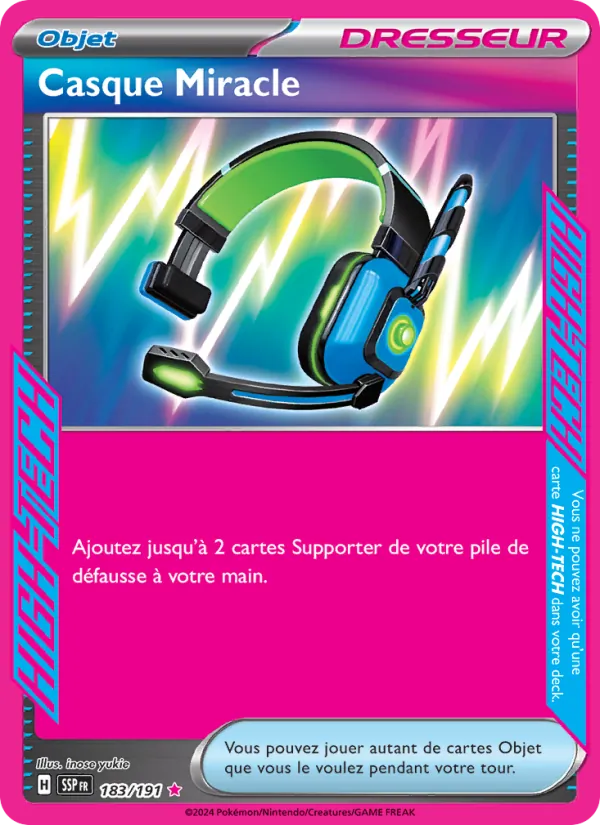 Carte Pokémon Casque Miracle de l'extension Étincelles Déferlantes