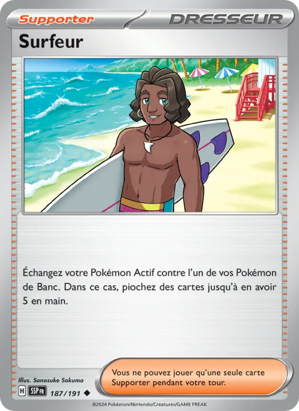 Carte Pokémon Surfeur de l'extension Étincelles Déferlantes