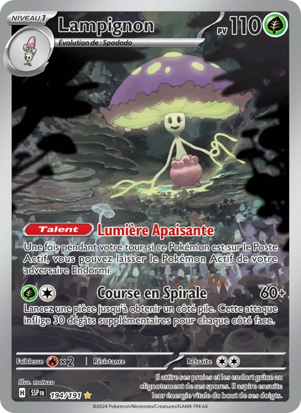 Carte Pokémon Lampignon de l'extension Étincelles Déferlantes