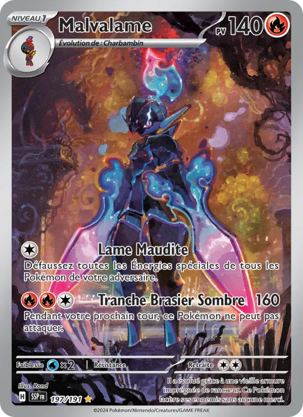 Carte Pokémon Malvalame de l'extension Étincelles Déferlantes